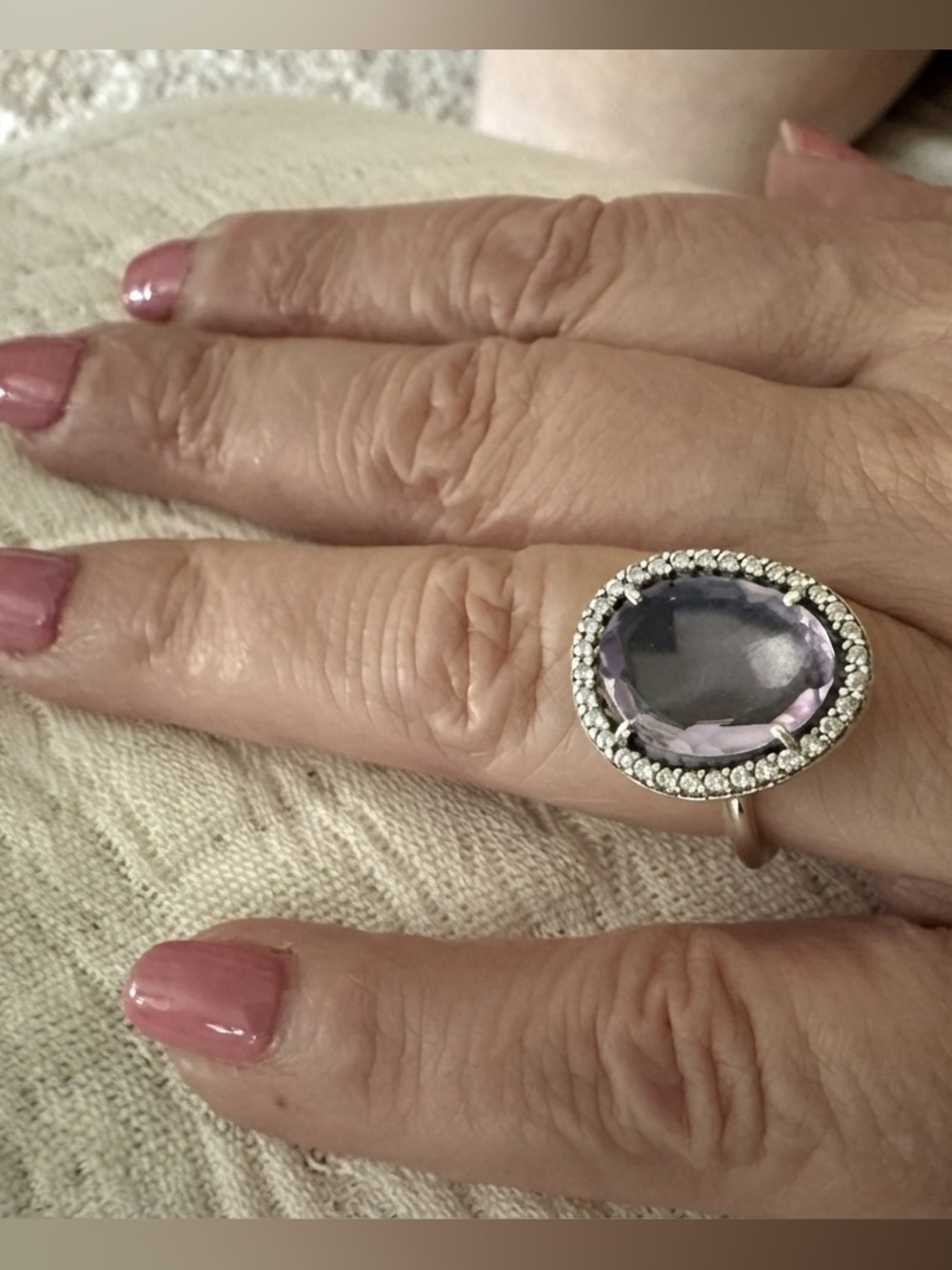 PANDORA Glamorous Legacy purple CZ RING Sterling silver 925 ALE 50 - 6 - Picture 5 of 7